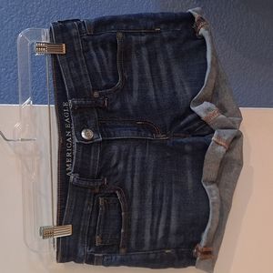 American Eagle Denim Midi Short, Size 4, Dark Blue